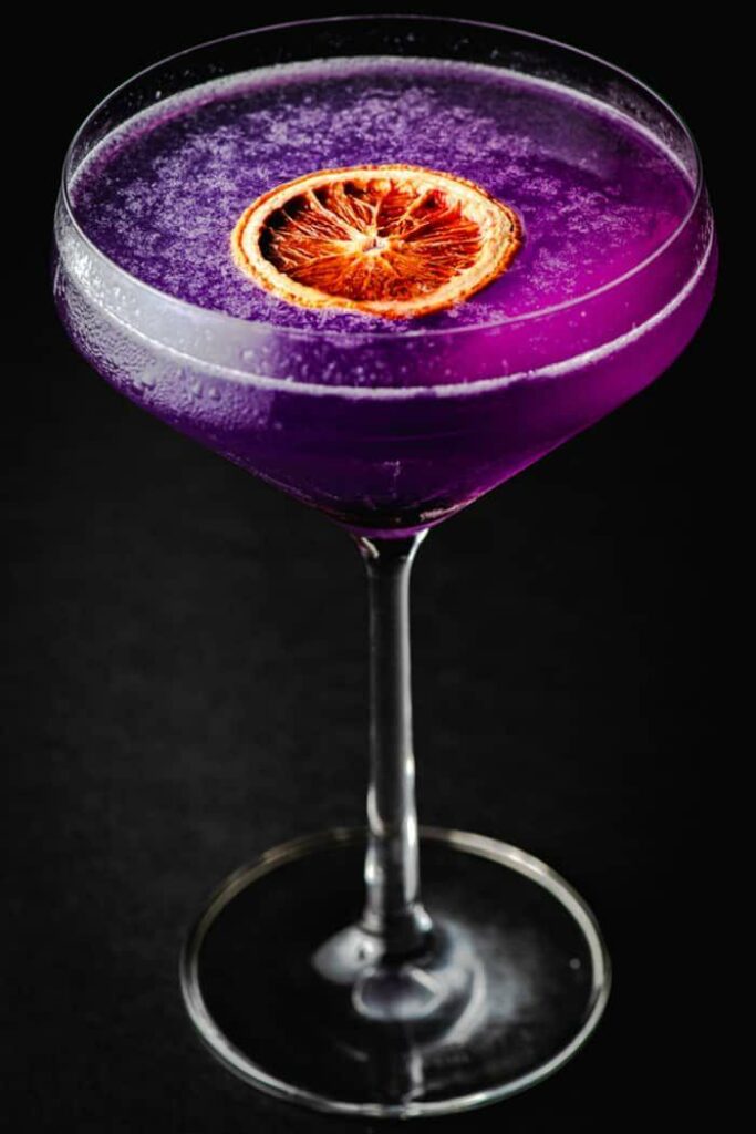 Image d'un verre de Cocktails violet